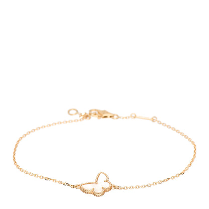 Van Cleef & Arpels 18K Yellow Gold Mother of Pearl Sweet Alhambra Butterfly Bracelet 1 of 5