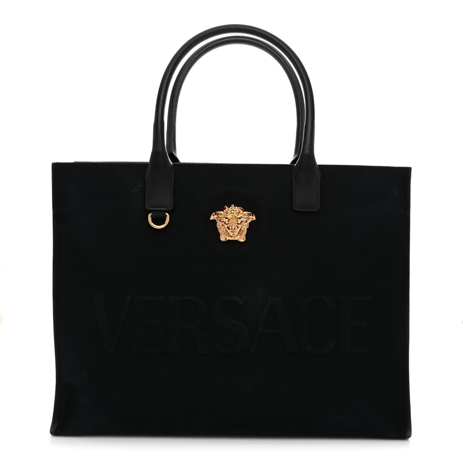 Versace Canvas Calfskin Large La Medusa Tote Bag Black 1 of 11