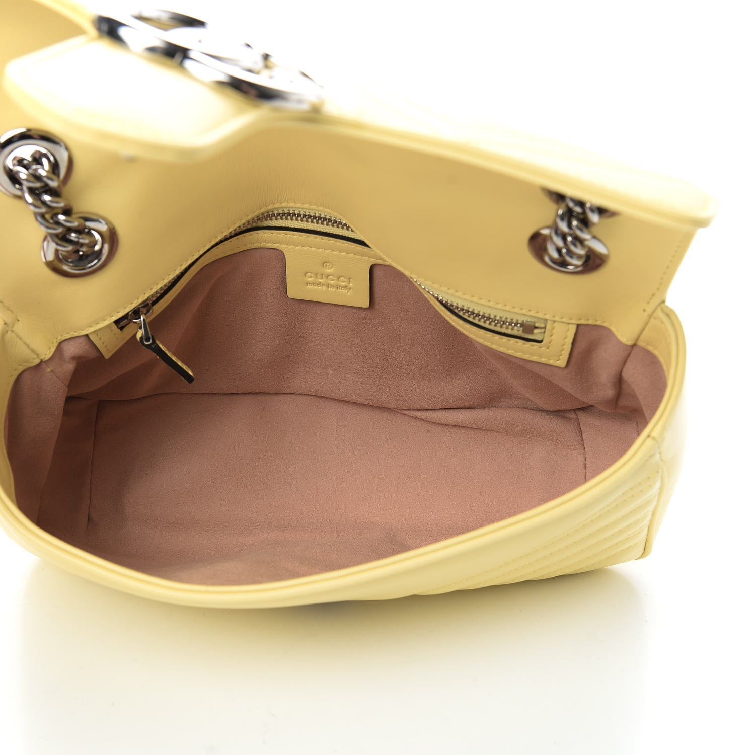 Gucci Calfskin Matelasse Small GG Marmont Shoulder Bag Banana 6 of 12