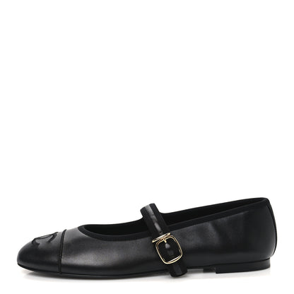 Chanel Lambskin Mary Jane Flats 38.5 Black 1 of 10