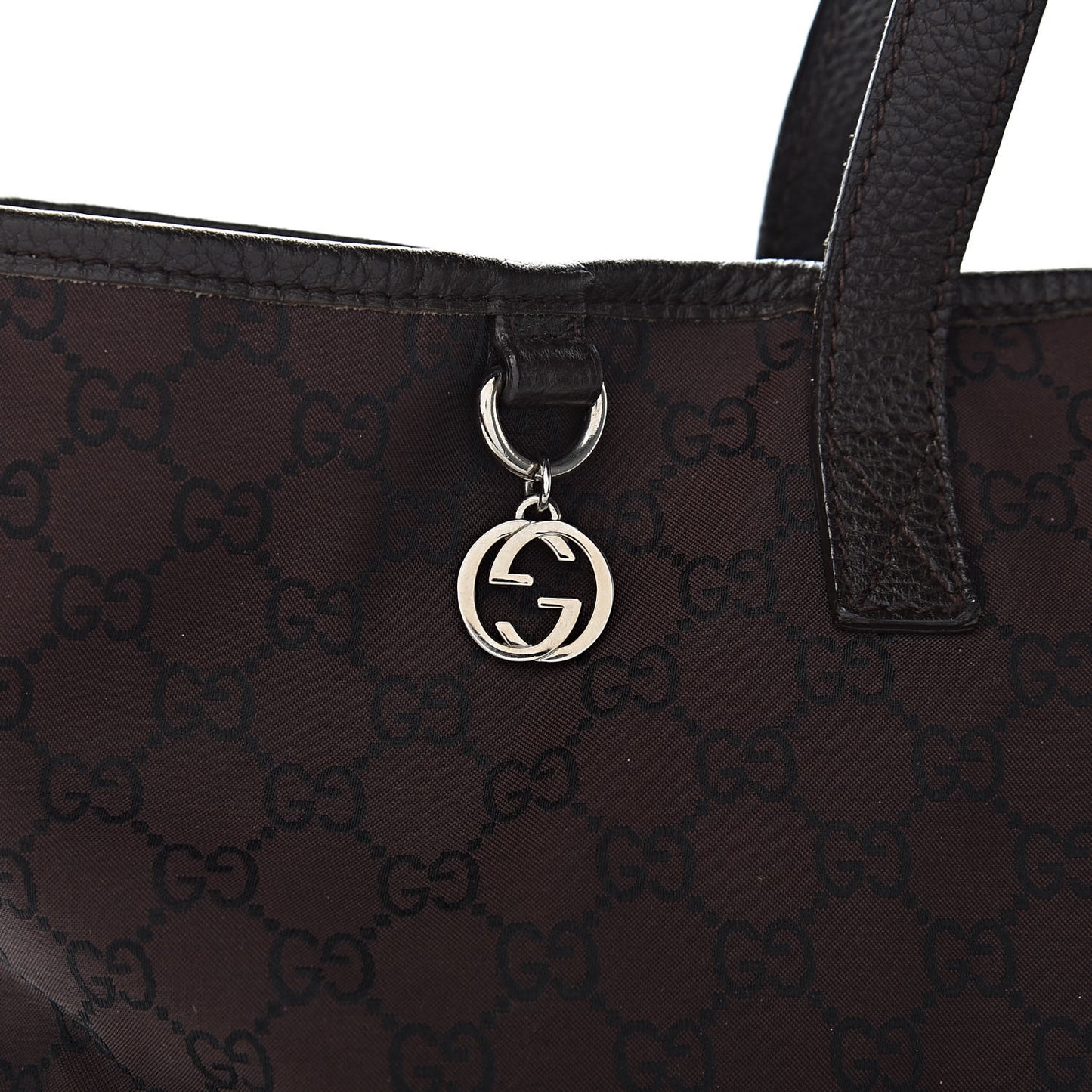 Nylon Monogram Large Tote Dark Brown