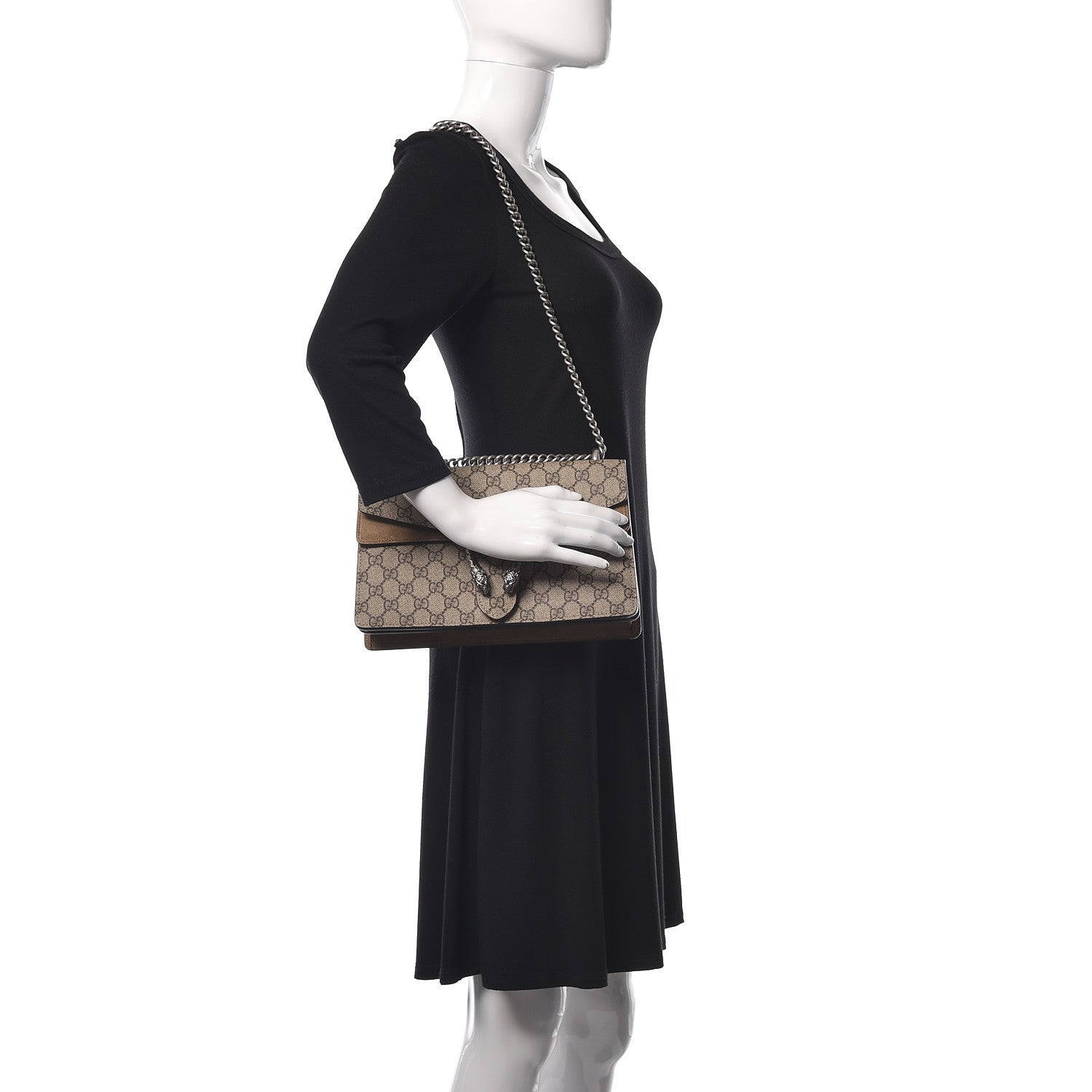 Gucci GG Supreme Monogram Small Dionysus Shoulder Bag Taupe 2 of 10