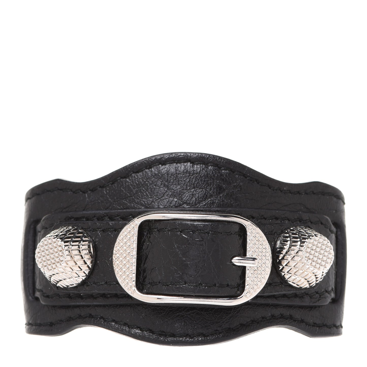 Agneau Arena Giant 12 Silver Bracelet M Black