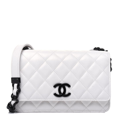 Chanel Caviar Quilted My Everything Wallet On Chain WOC White 1 of 17