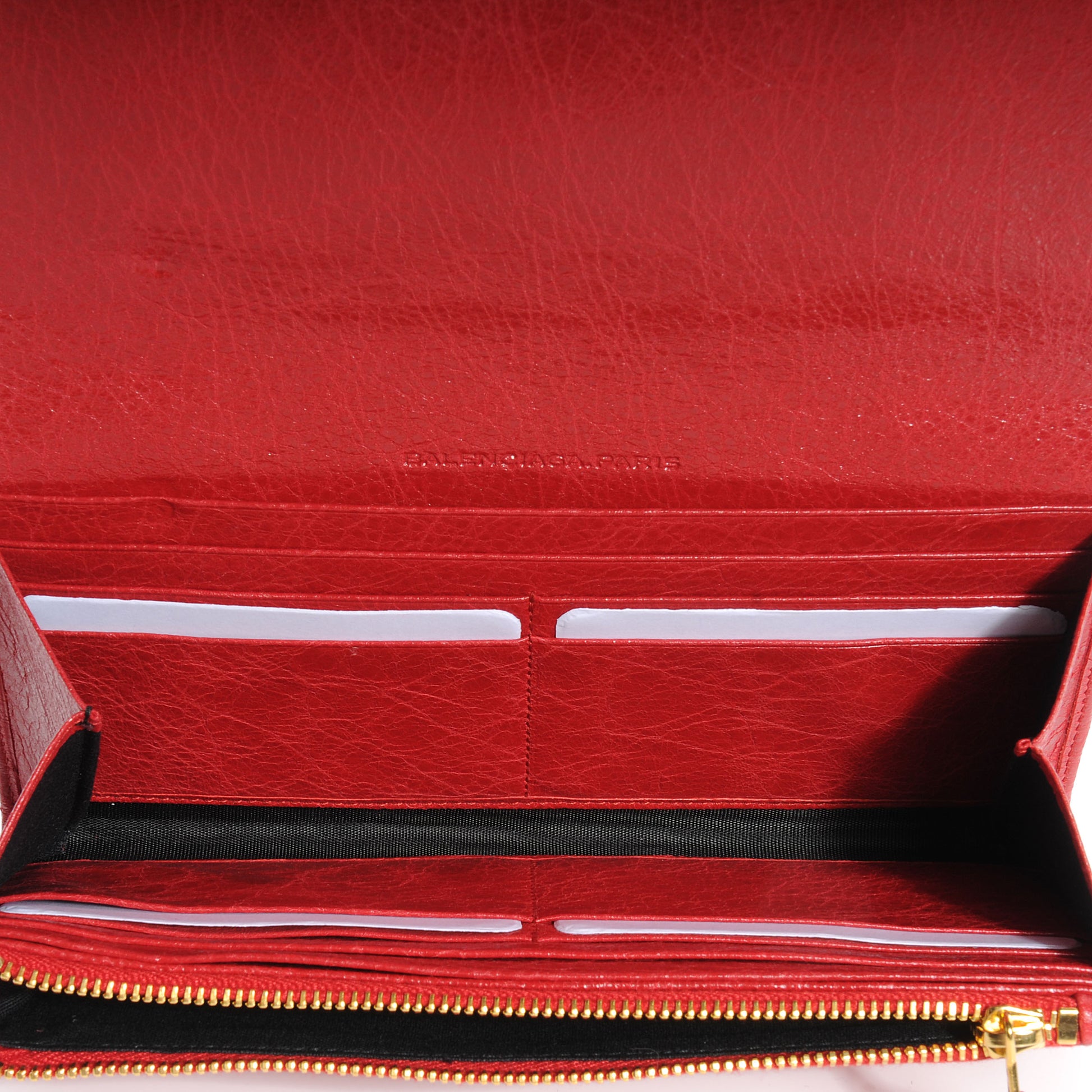 Balenciaga Agneau Giant Gold Money Wallet Rouge Cardinal 5 of 7