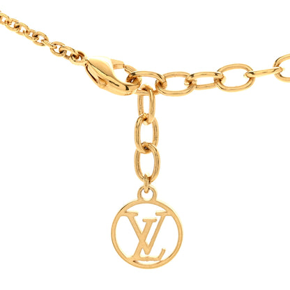 Louis Vuitton Metal Crystal LV Iconic Necklace Gold 4 of 5