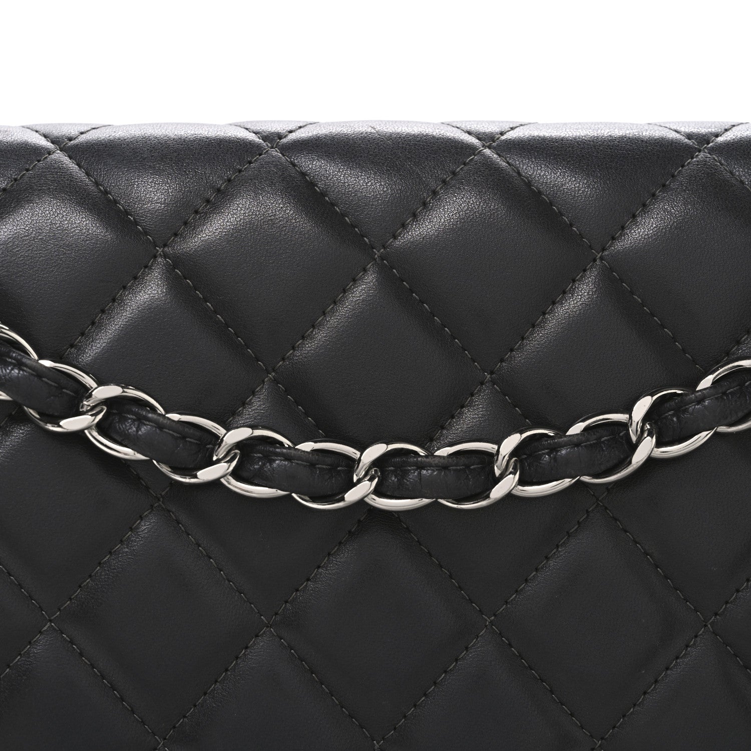 Chanel Lambskin Quilted Maxi Double Flap Dark Grey 8 of 10