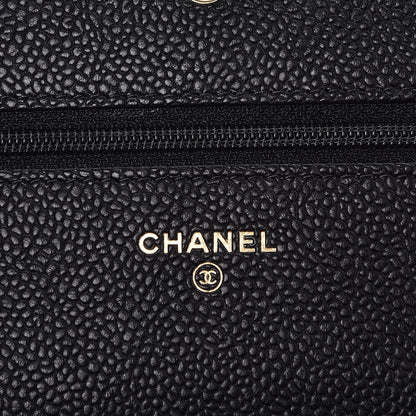 Chanel Caviar Quilted Boy Wallet On Chain WOC Black 5 of 9