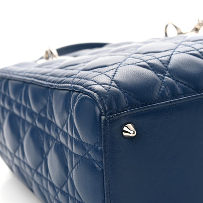 Christian Dior Lambskin Cannage Medium Lady Dior Blue 9 of 13