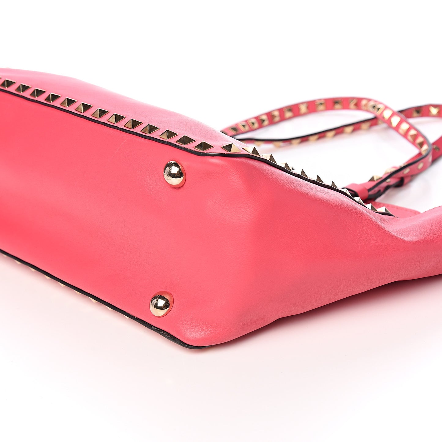 Vitello Small Rockstud Tote Deep Rose