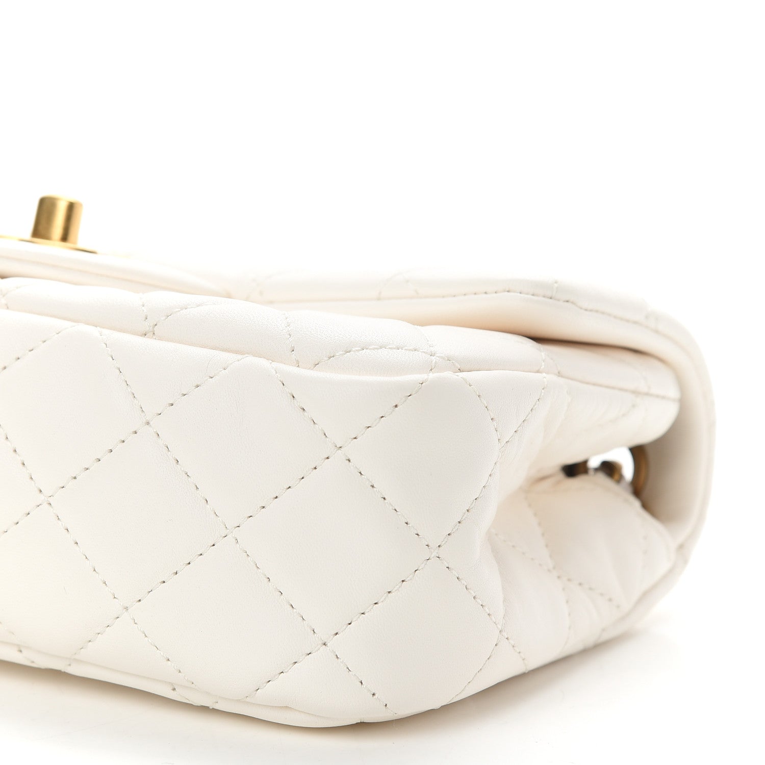 Chanel Lambskin Quilted Mini Rectangular Pearl Crush Flap White 9 of 9
