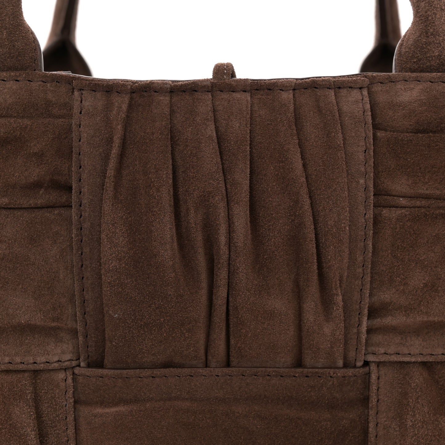 Suede Foulard Intrecciato Small Arco Tote Brownie