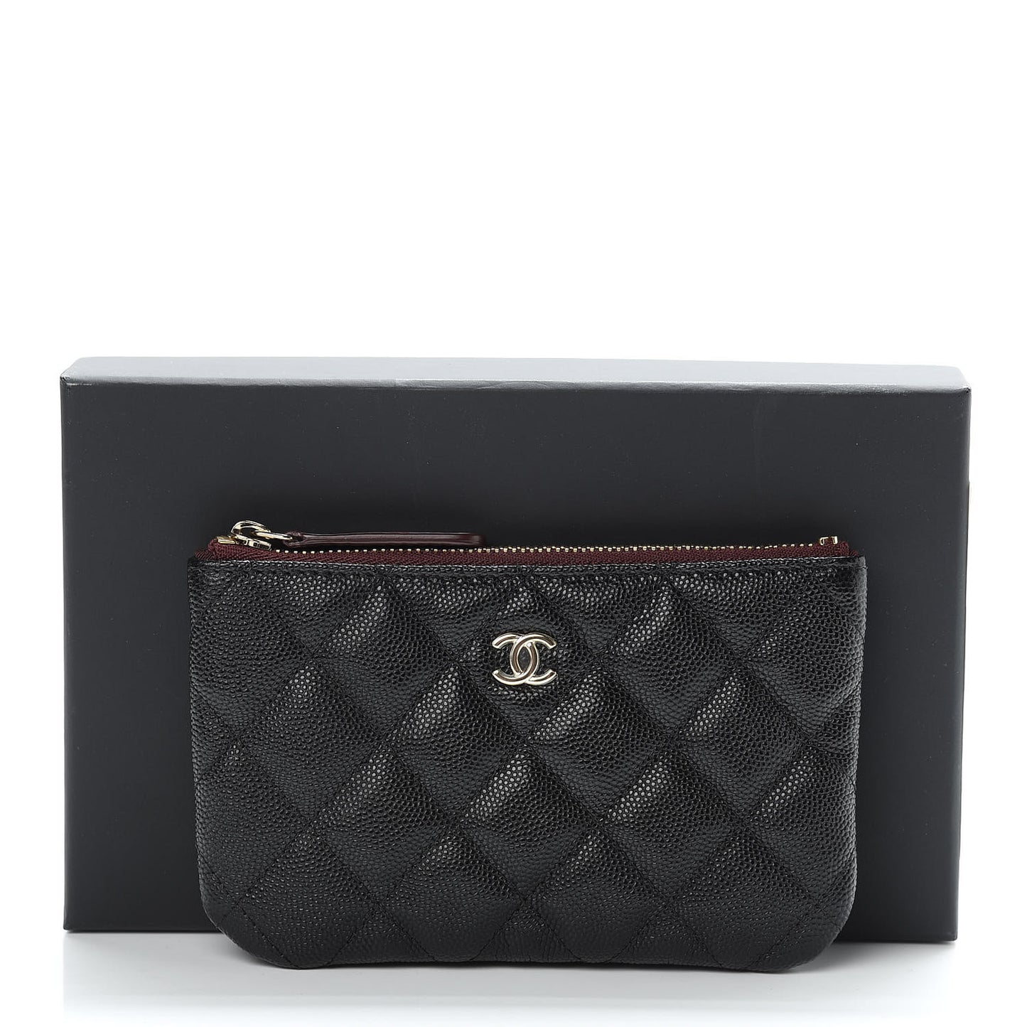 Caviar Quilted Small Cosmetic Case Black