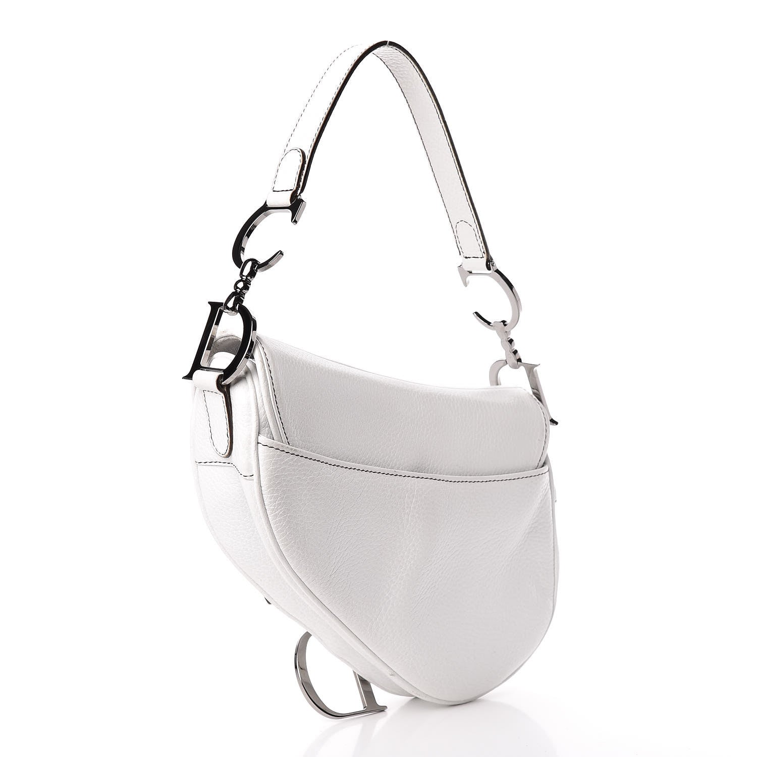 Christian Dior Calfskin Saddle Bag White 2 of 19