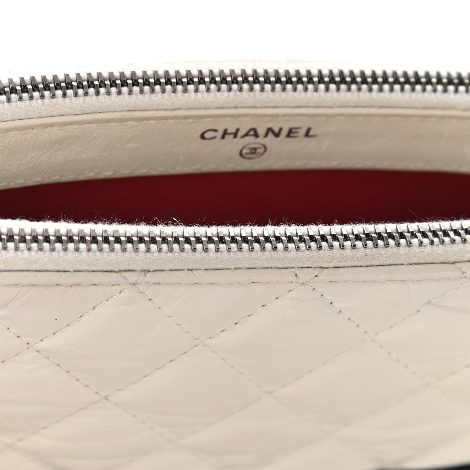 Chanel Aged Calfskin Quilted Small Gabrielle Clutch With Chain White Black 10 of 16