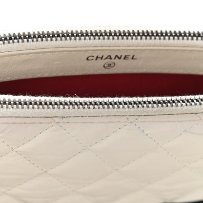 Chanel Aged Calfskin Quilted Small Gabrielle Clutch With Chain White Black 10 of 16