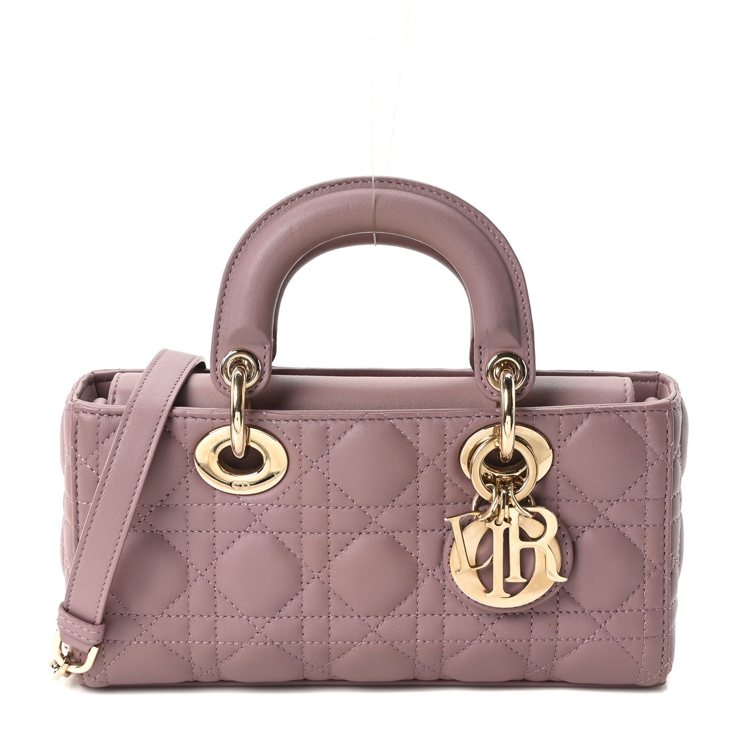 Lambskin Cannage Small Lady D-Joy Peony Pink