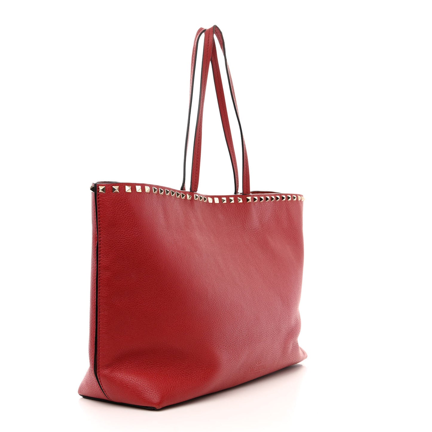 Grained Calfskin Rockstud Shoulder Tote Rosso Valentino