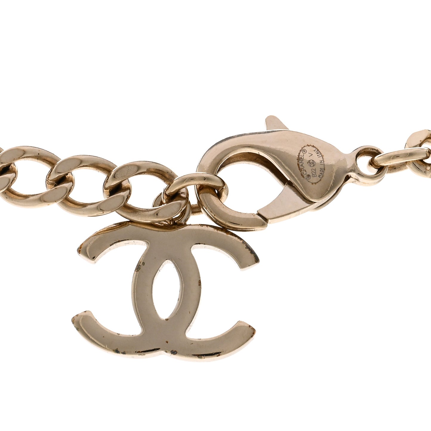 Crystal Chain CC Link Choker Gold Silver