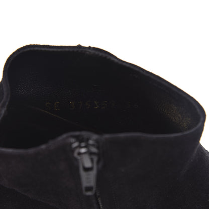 Saint Laurent Suede Fringe Cat Ankle Boots 36 Black 8 of 8