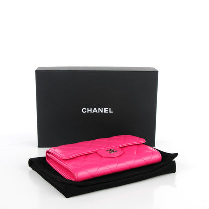 Chanel Lambskin Quilted Small Flap Wallet Fuchsia 4 of 8