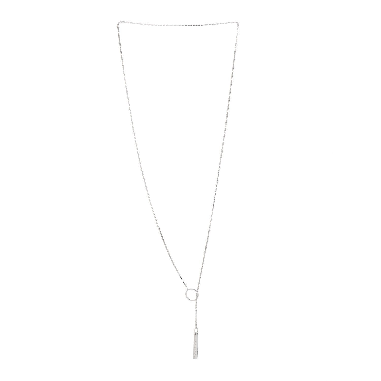 Gucci 18K White Gold 20mm Lariat Necklace 3 of 5