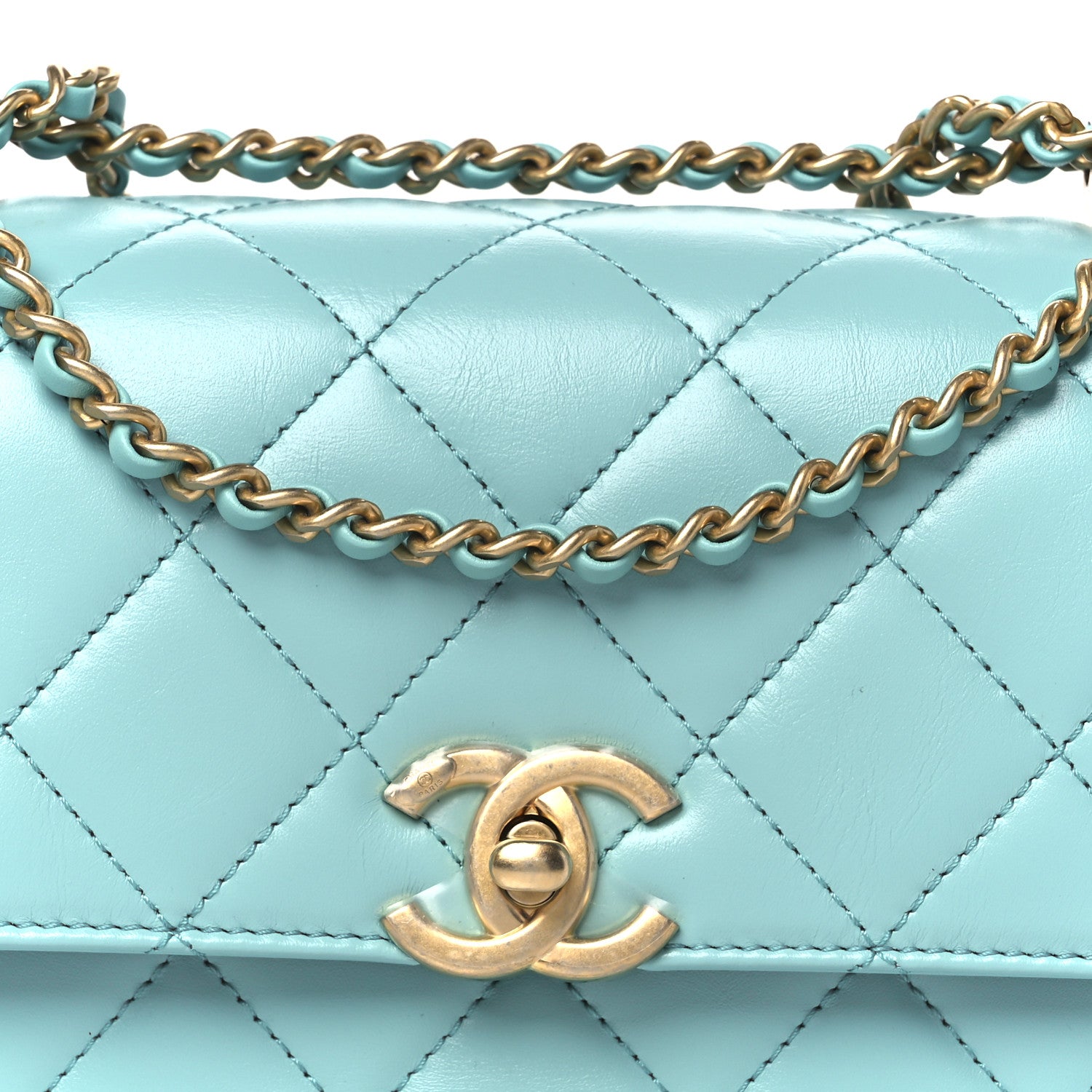 Chanel Calfskin Quilted Mini Perfect Fit Flap Turquoise 8 of 10