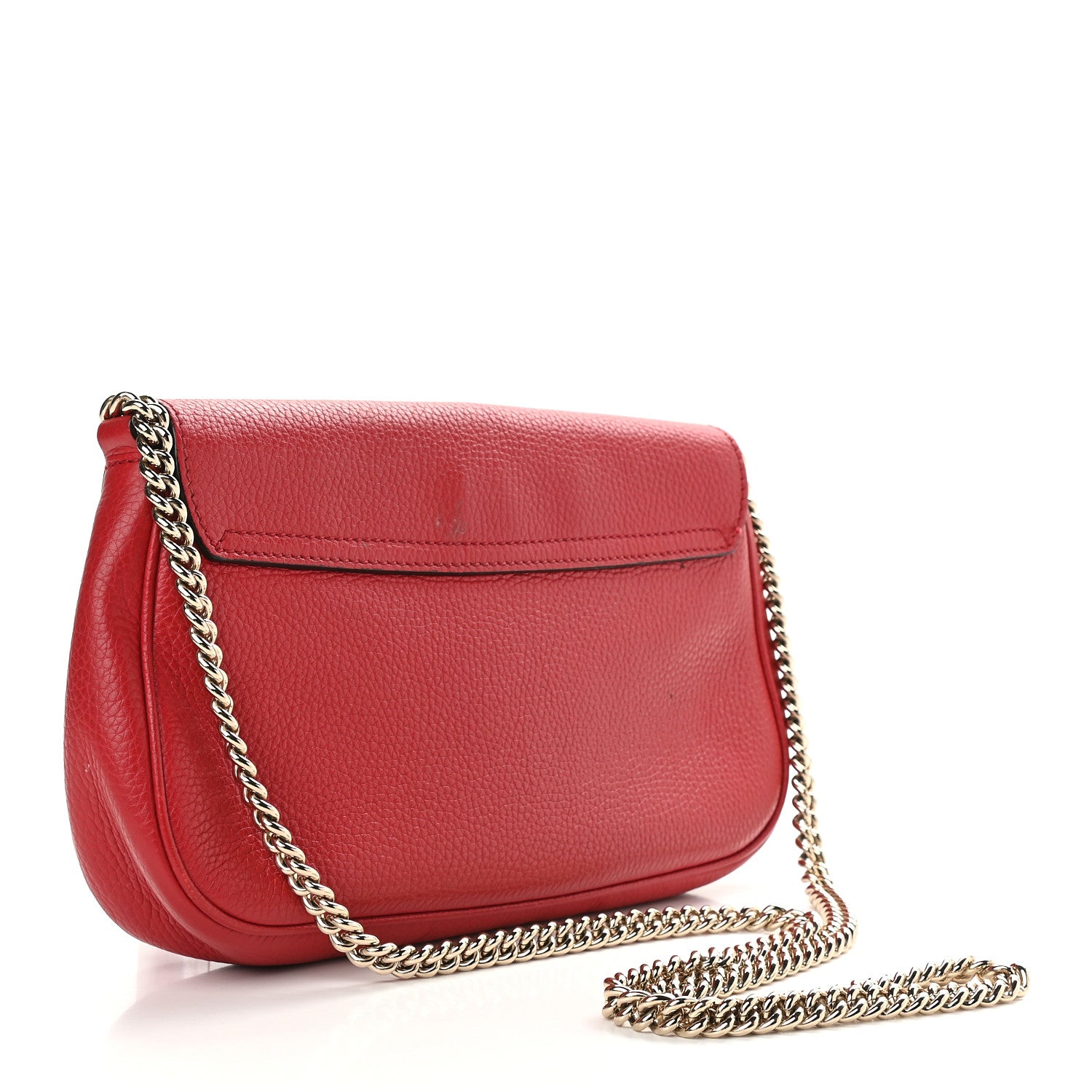 Gucci Pebbled Calfskin Medium Soho Flap Crossbody Tabasco Red 3 of 12
