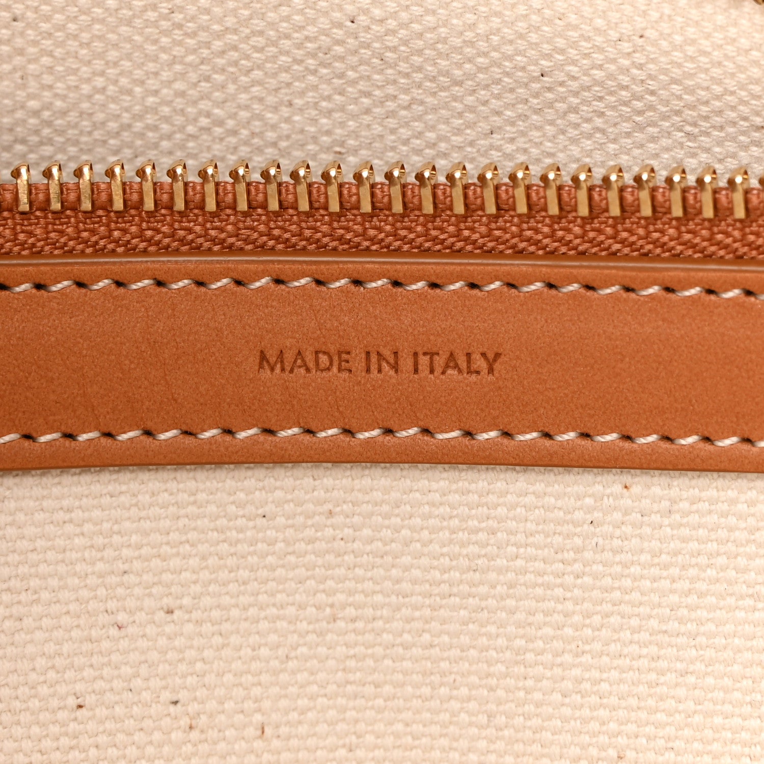 Celine Canvas Calfskin Horizontal Cabas Natural Tan 7 of 20