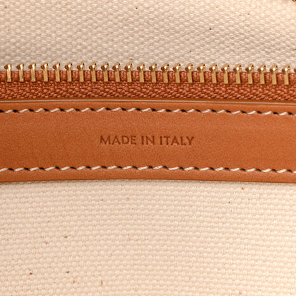 Celine Canvas Calfskin Horizontal Cabas Natural Tan 7 of 20