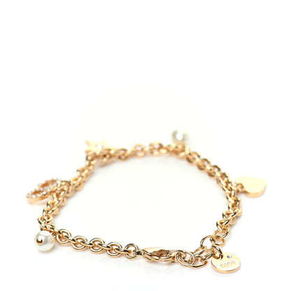 Christian Dior CD Crystal Heart Bracelet Gold 3 of 5
