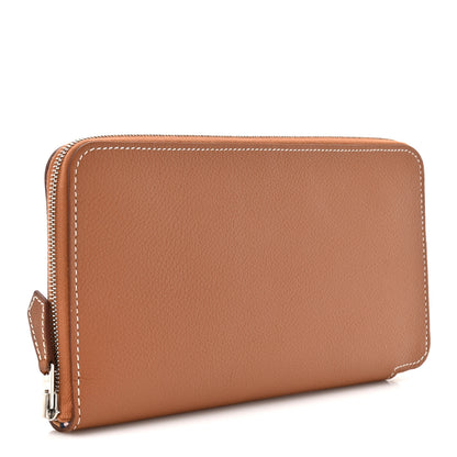 Hermes Evercolor Barenia Silk'In Wallet Gold 3 of 7