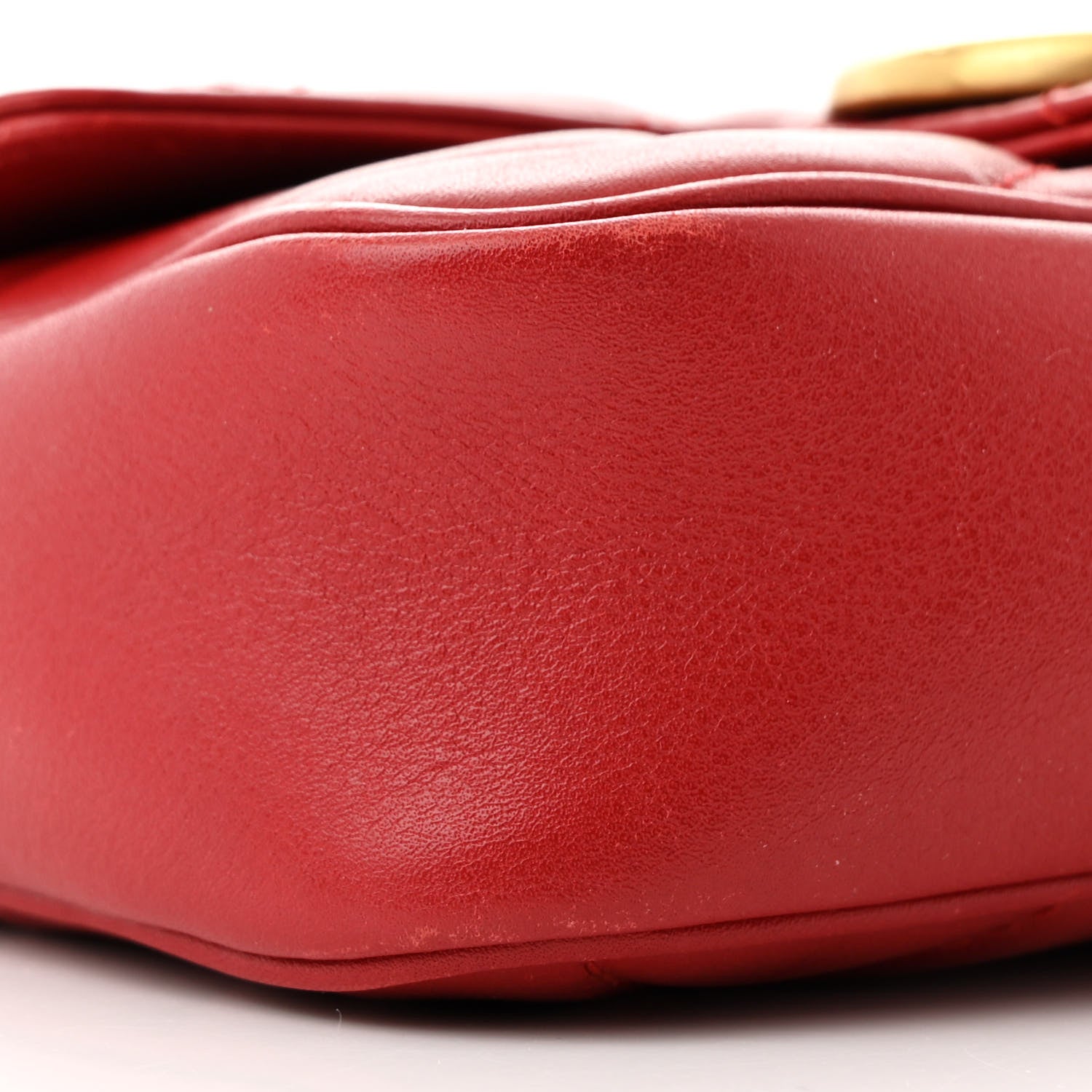 Gucci Calfskin Matelasse Super Mini GG Marmont Shoulder Bag Hibiscus Red 9 of 11