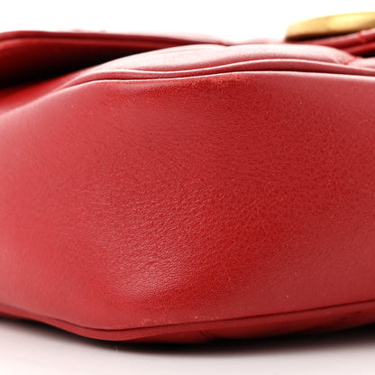 Gucci Calfskin Matelasse Super Mini GG Marmont Shoulder Bag Hibiscus Red 9 of 11