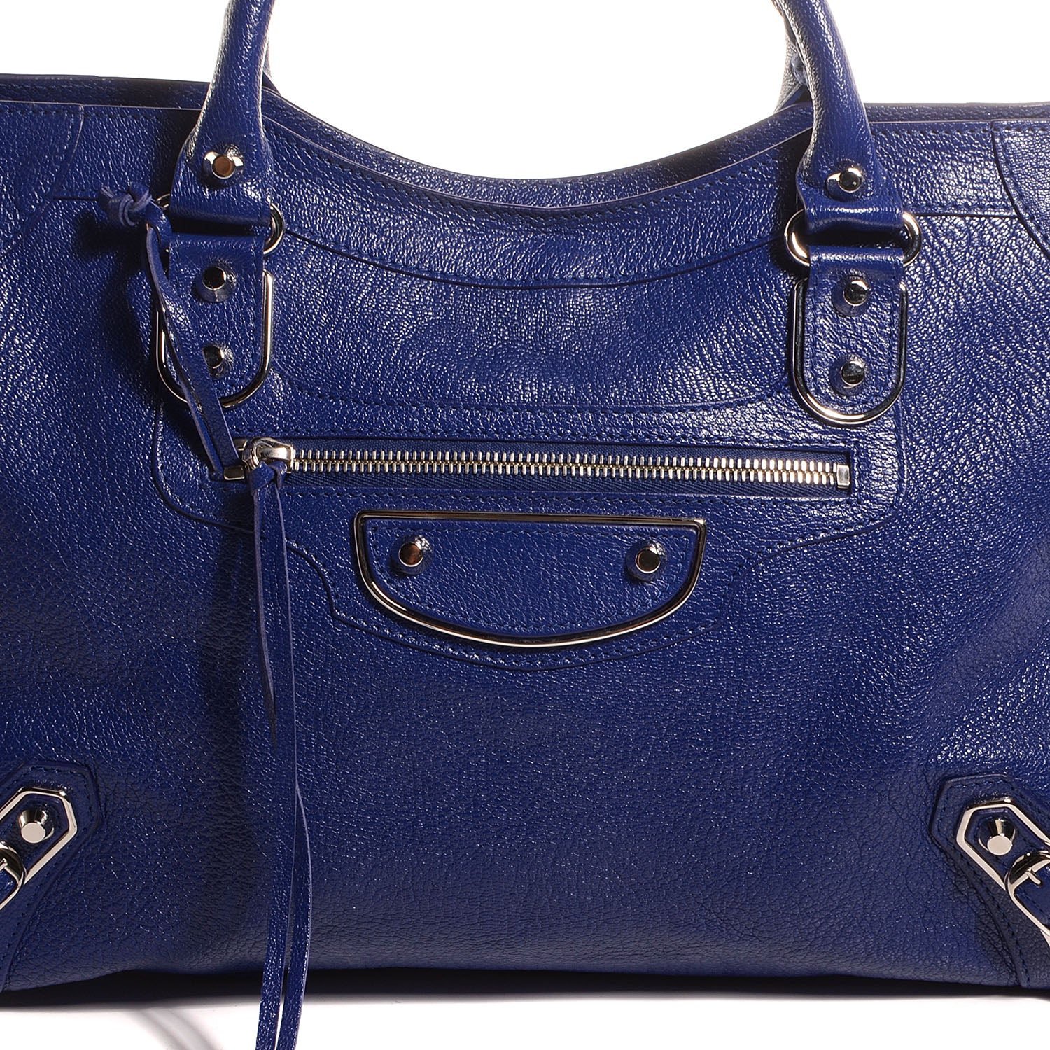 Balenciaga Chevre Silver Metallic Edge Hardware City Bleu Roi 10 of 12