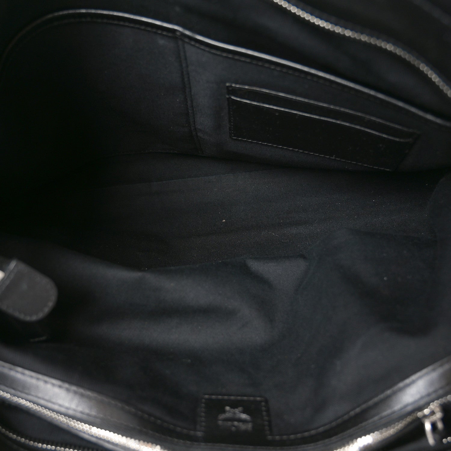 MCM Visetos Anya Zip Top Shopper Tote Black Silver 5 of 11