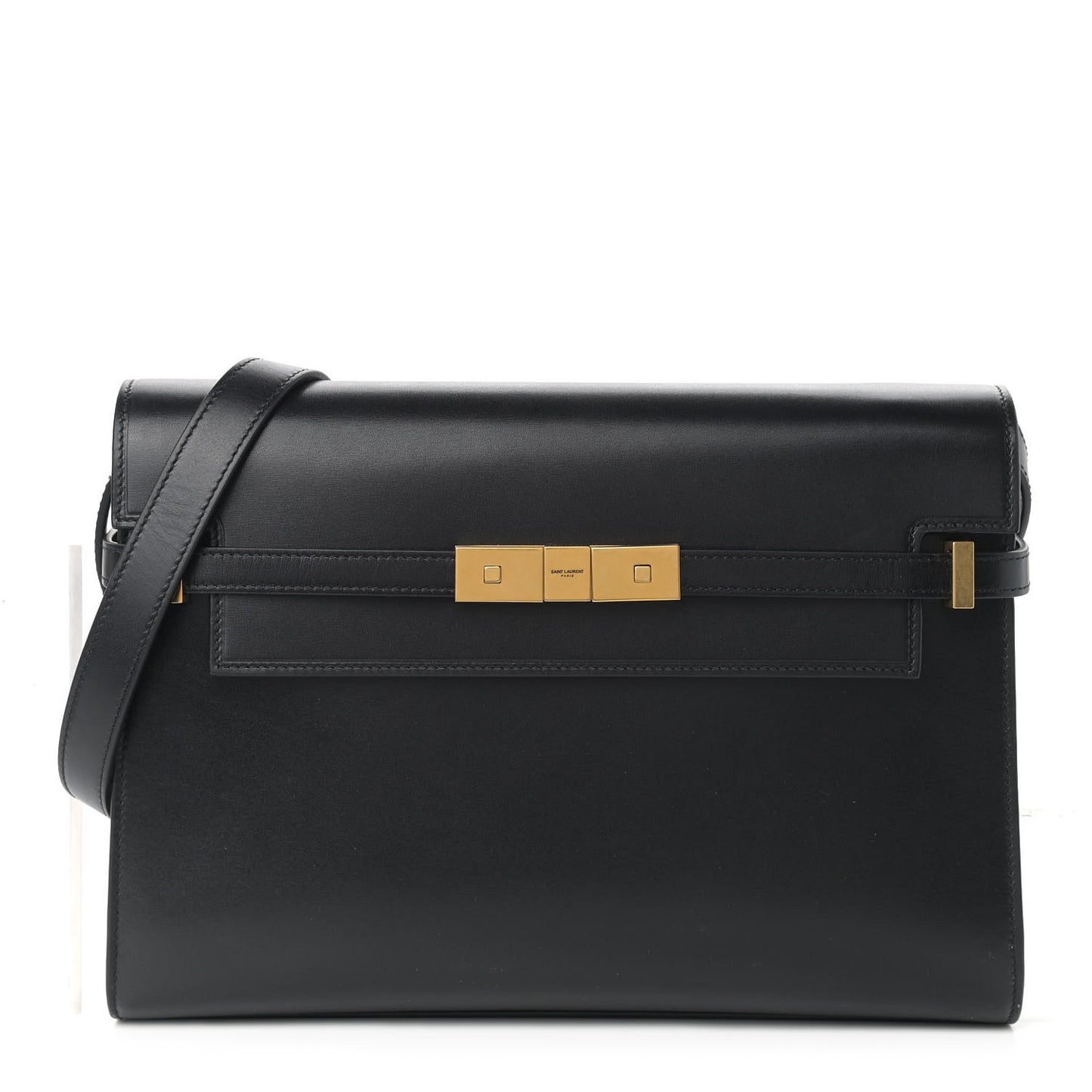 Smooth Calfskin Manhattan Shoulder Bag Black