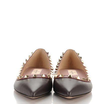 Valentino Garavani Nappa Rockstud Ballerina Flats 38 Griotte 2 of 7