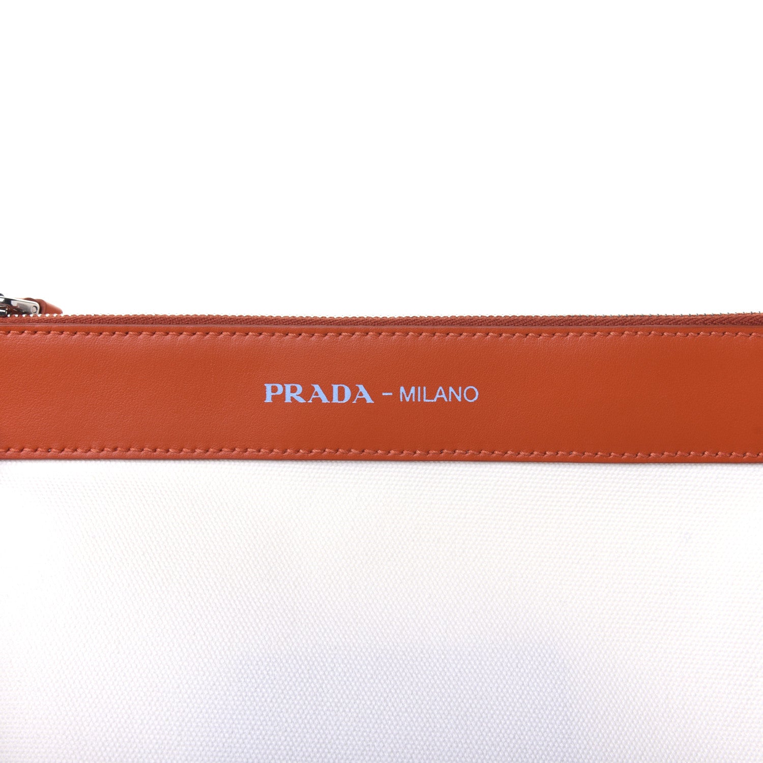 Prada Calfskin Canvas Ouverture Bucket Bag White 18 of 20
