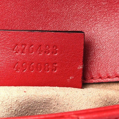 Gucci Calfskin Matelasse Super Mini GG Marmont Shoulder Bag Hibiscus Red 7 of 9