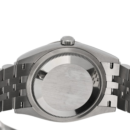 Rolex Stainless Steel 18K White Gold Diamond 36mm Oyster Perpetual Datejust Watch Green Palm 126234 4 of 5
