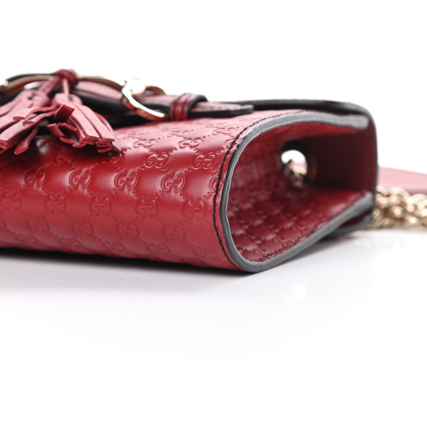 Gucci Soft Microguccissima Mini Emily Chain Shoulder Bag Rosso 10 of 15