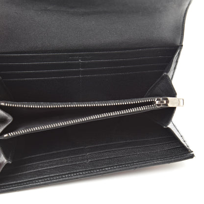Saint Laurent Calfskin Matelasse Chevron Heart Patchwork Monogram Wallet Black 5 of 8