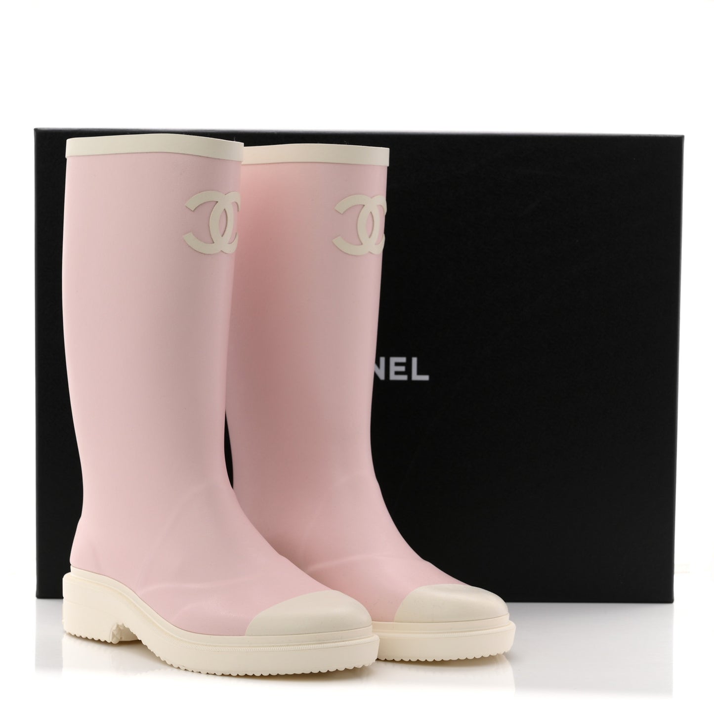 Caoutchouk CC High Boots 36 Light Pink White