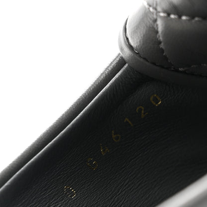 Chanel Lambskin Quilted CC Turnlock Mules 37.5 Grey 12 of 13