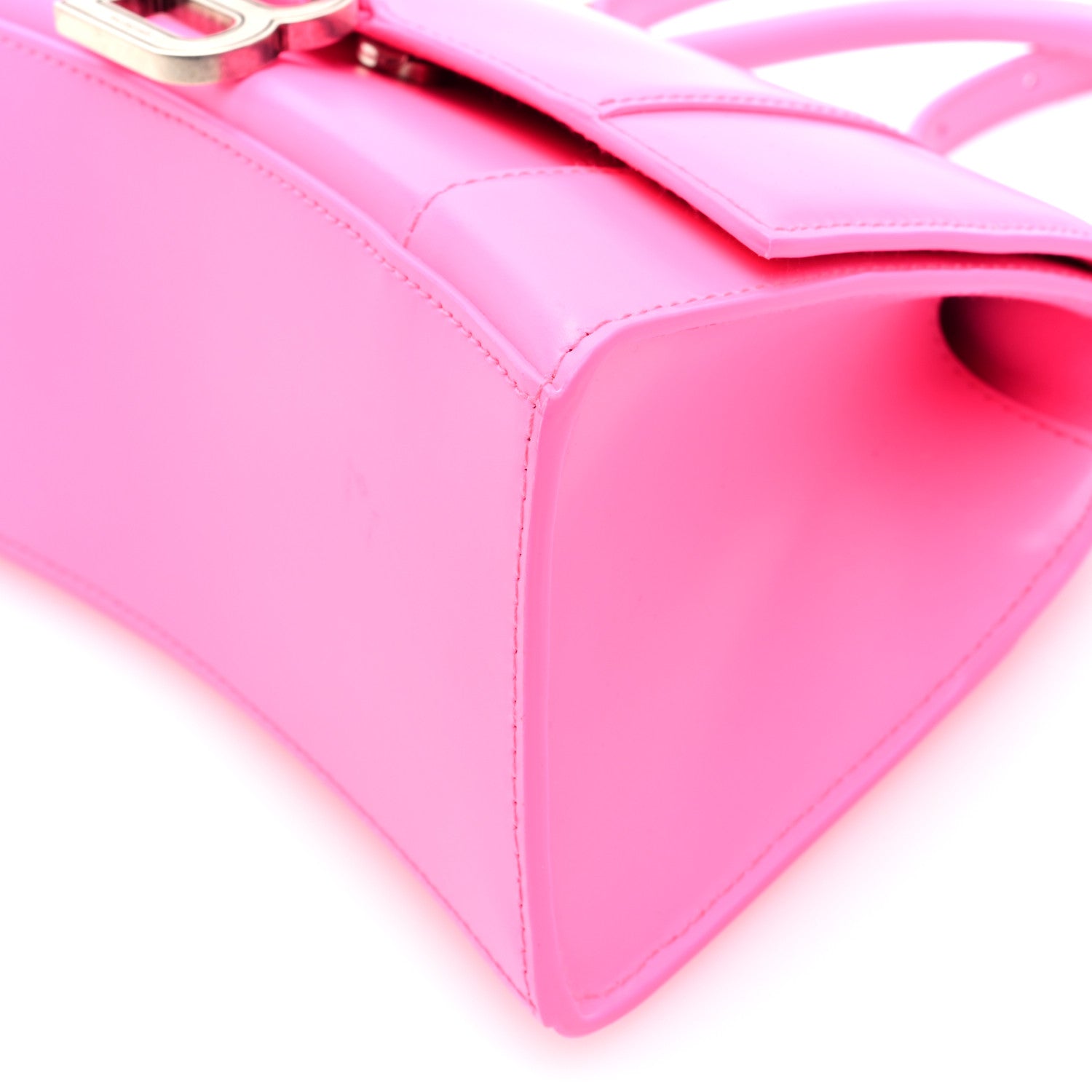 Balenciaga Shiny Box Calfskin Small Hourglass Top Handle Bag Fluo Pink 9 of 9