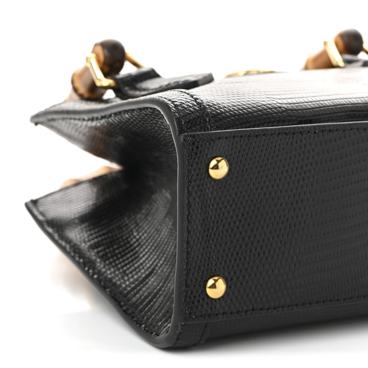Lizard Mini Diana Tote Bag Black