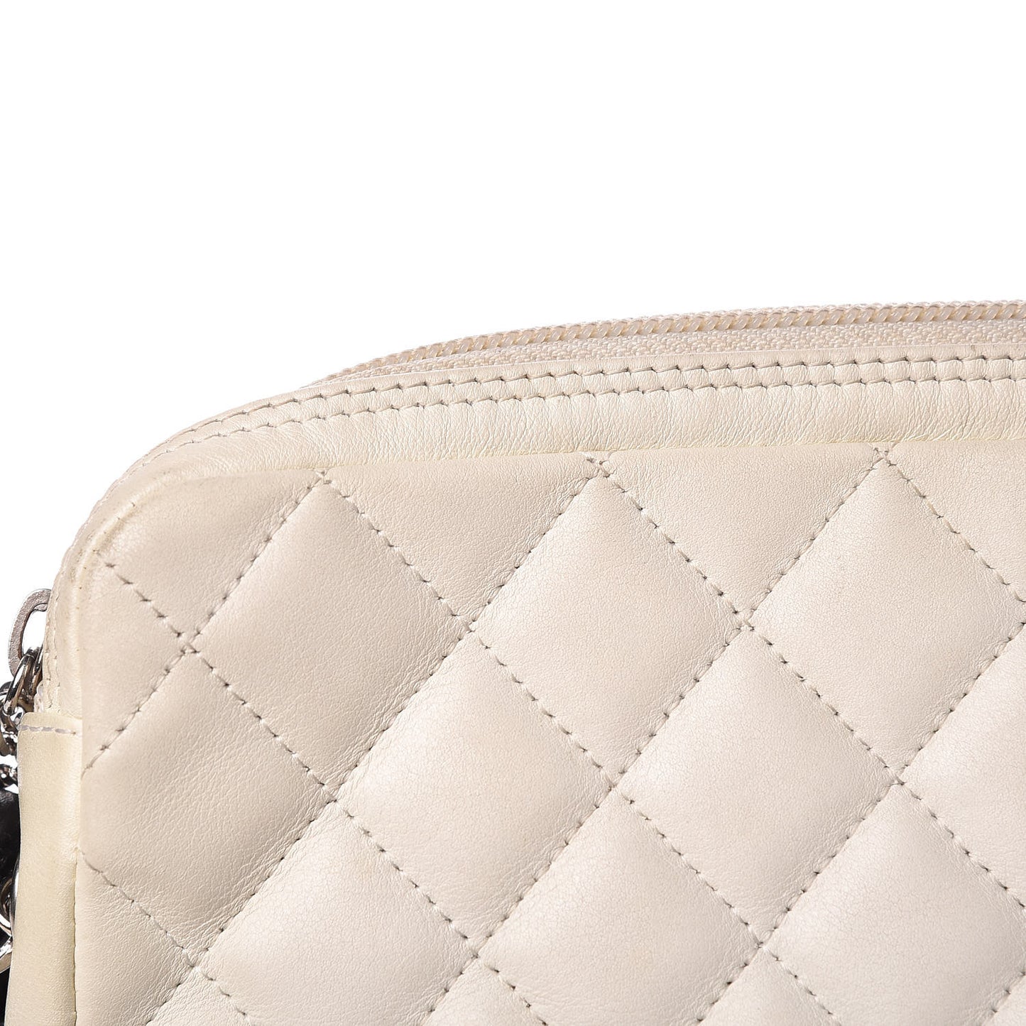 Calfskin Quilted Medium Cambon Messenger White Black