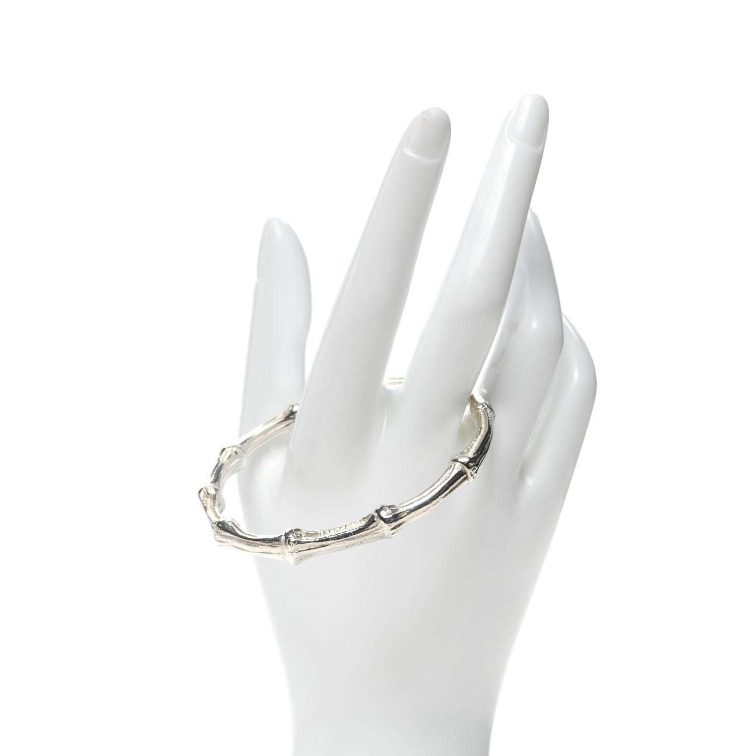 Tiffany Sterling Silver Nature Bamboo Bangle Bracelet 2 of 4