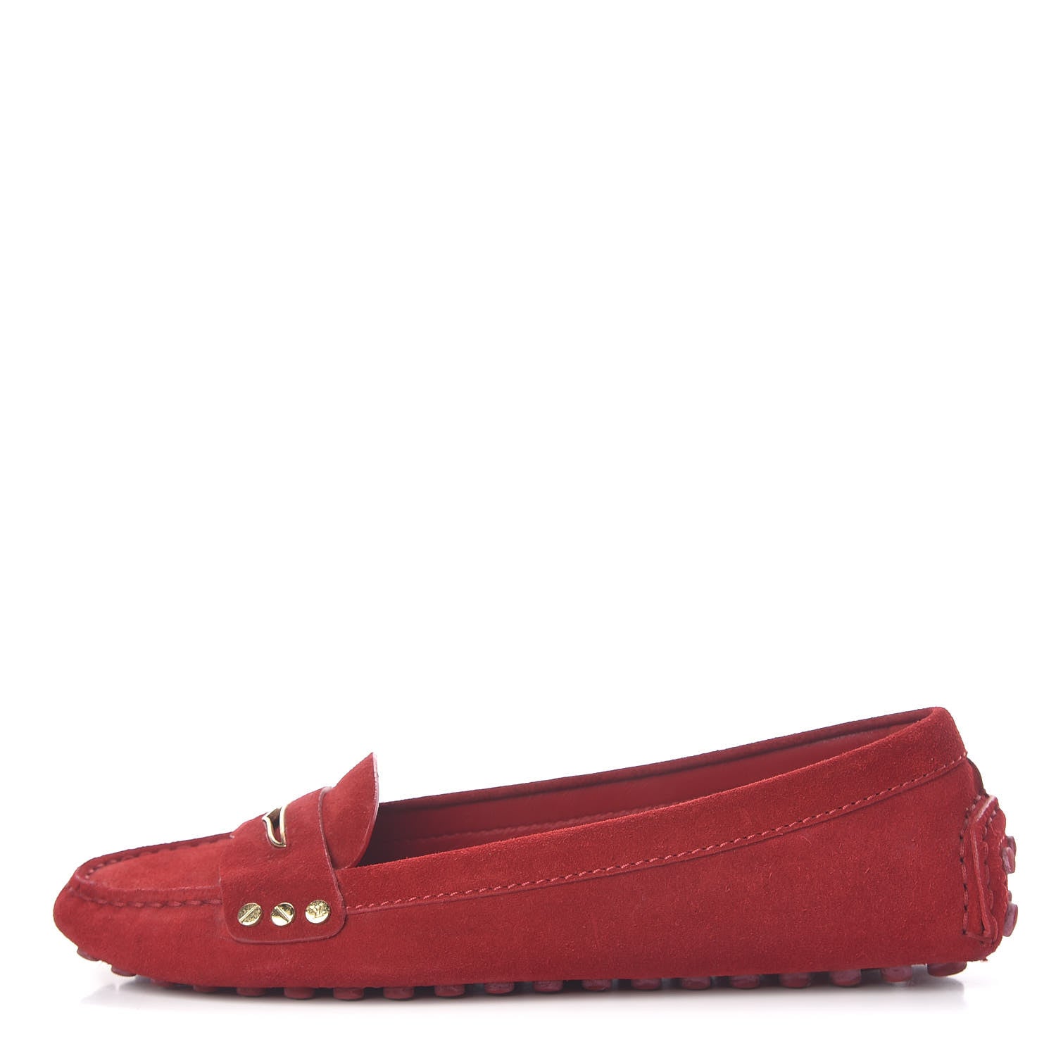 Louis Vuitton Suede Travel Moccasin Loafers 39 Rouge 1 of 9